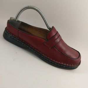 Børn Born Red Leather Mule Casual Shoes Slide On